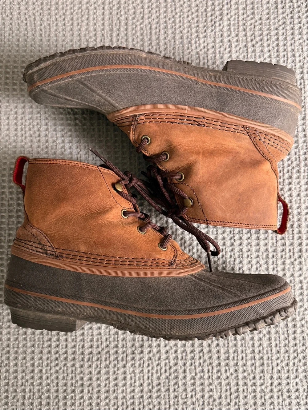 UGG Men's Tan and Gray Waterproof Duck Boots